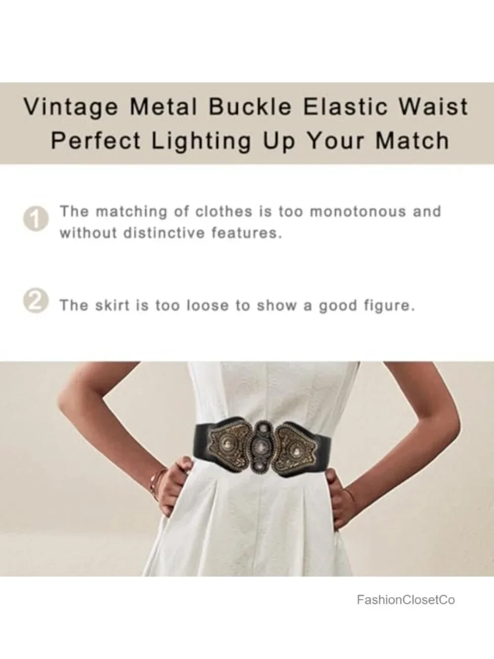 Women's Wide Stretch Elastic Waist Belt Retro Dress Belt Faux Leather